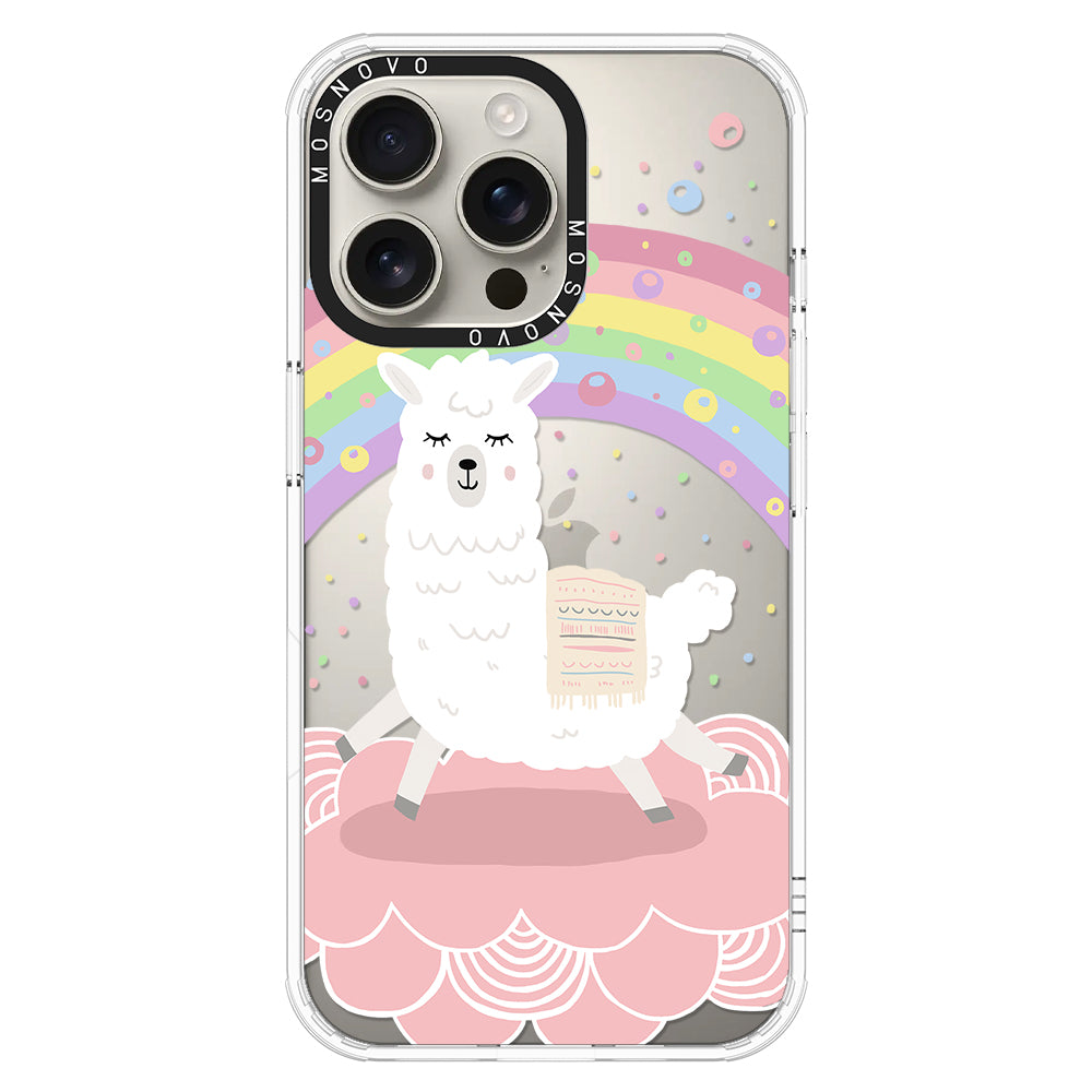 Rainbow Alpaca Phone Case - iPhone 16 Pro Max Case - MOSNOVO