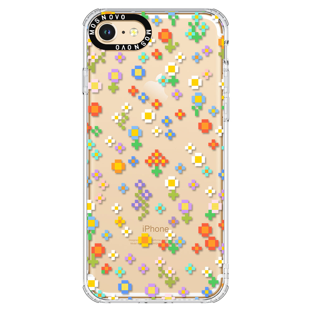 Pixel-Floral Phone Case - iPhone SE 2022 Case