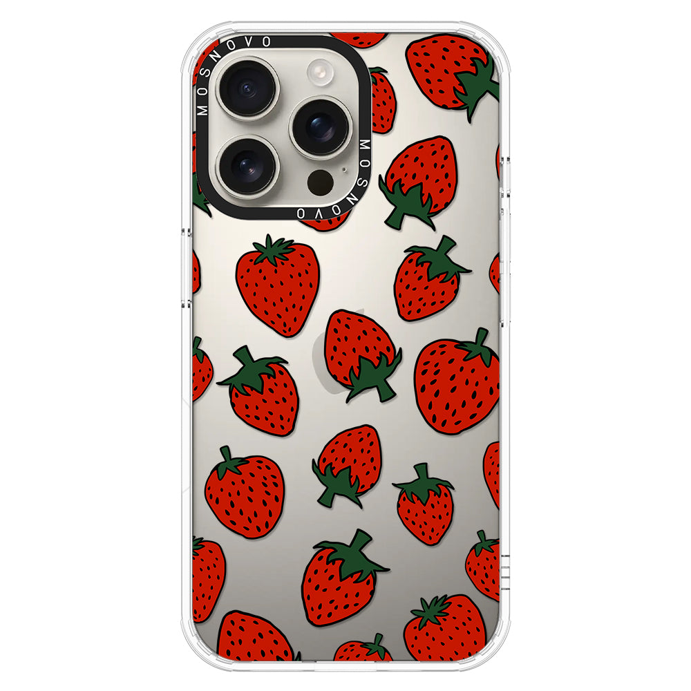 Red Strawberry Phone Case - iPhone 16 Pro Max Case - MOSNOVO