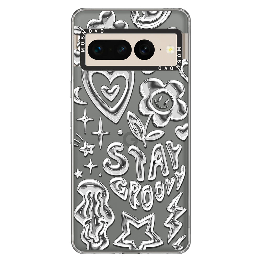 Silver Chrome Art (Flat Print) Phone Case - Google Pixel 7 Pro Case