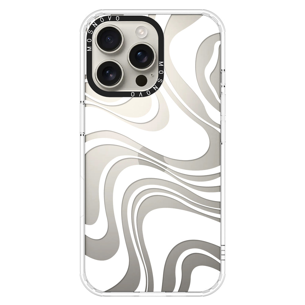 White Swirl Phone Case - iPhone 16 Pro Max Case - MOSNOVO