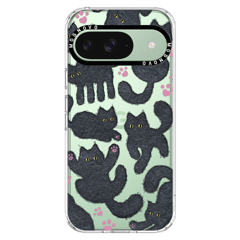 Black Furry Cat Phone Case - Google Pixel 9 Case