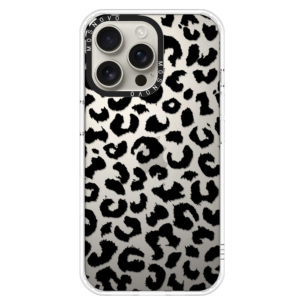 Black Leopard Phone Case - iPhone 16 Pro Max Case - MOSNOVO