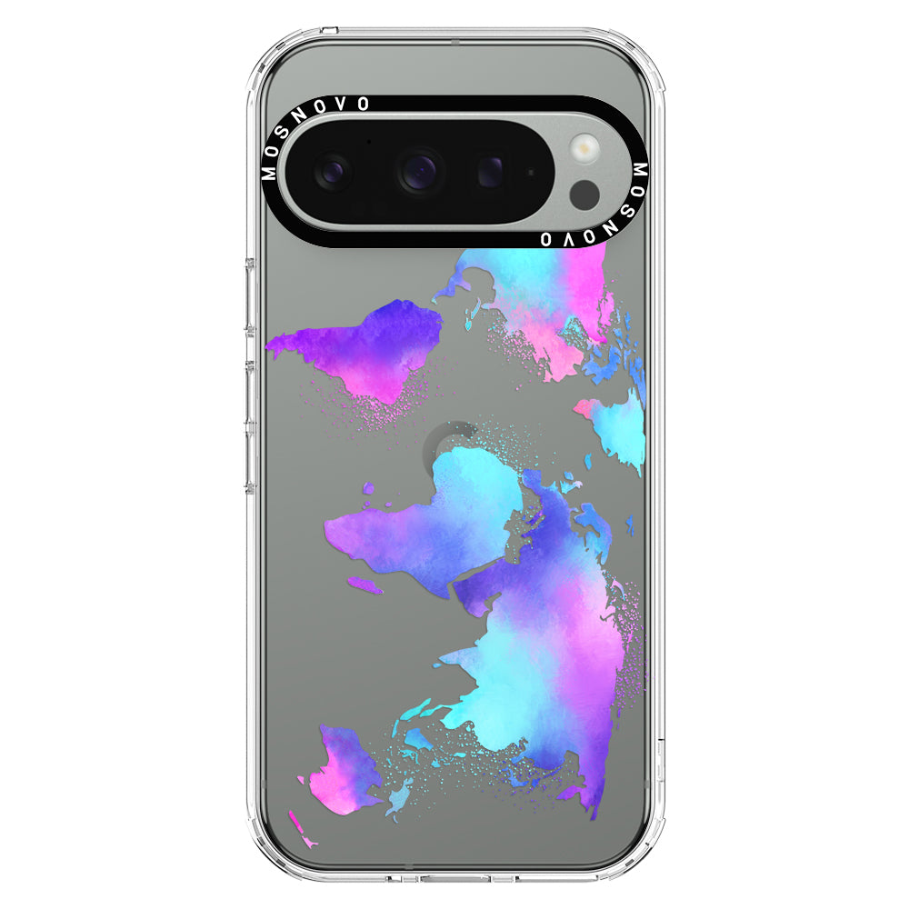 Psychedelic World Map Phone Case - Google Pixel 9 Pro XL Case