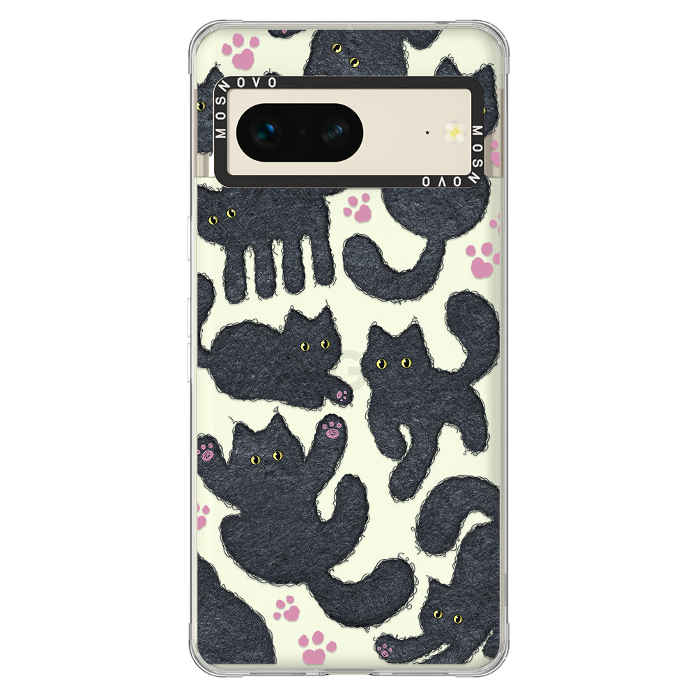 Black Furry Cat Phone Case - Google Pixel 7 Case