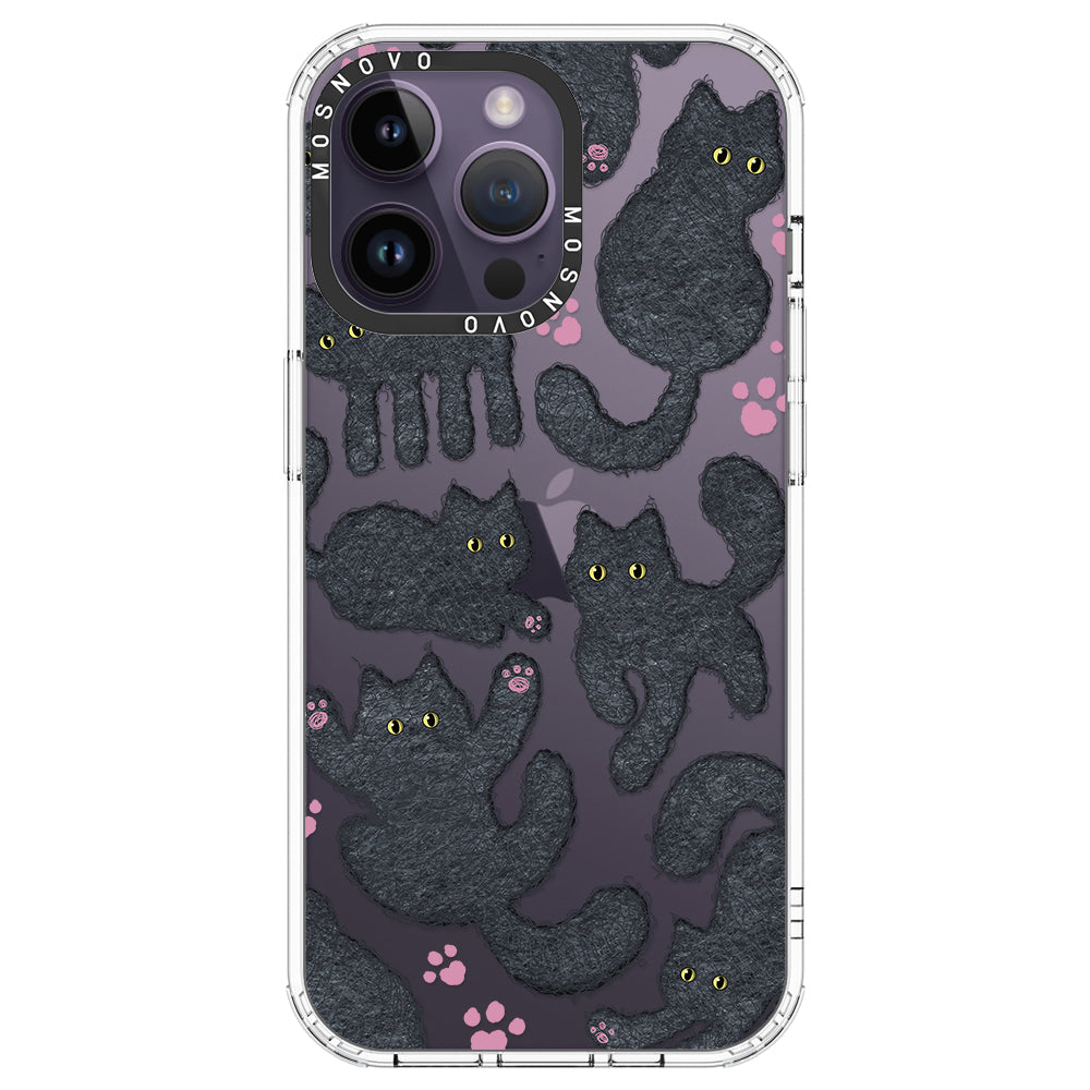 Black Furry Cat Phone Case - iPhone 14 Pro Max Case