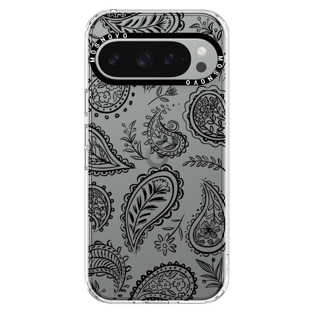 Black Paisley Phone Case - Google Pixel 9 Pro XL Case