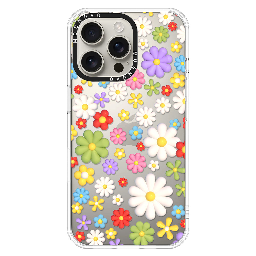 3D Flowers Phone Case - iPhone 16 Pro Max Case - MOSNOVO