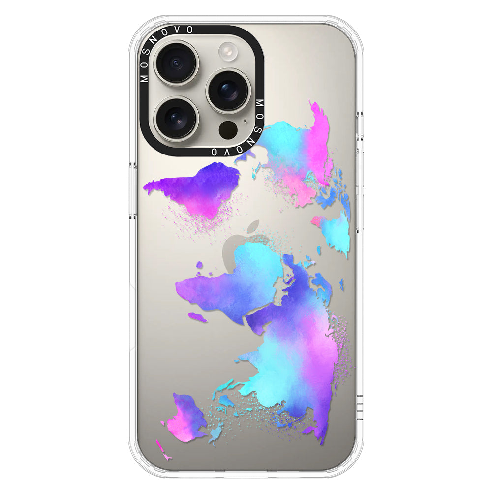 Psychedelic World Map Phone Case - iPhone 16 Pro Max Case - MOSNOVO