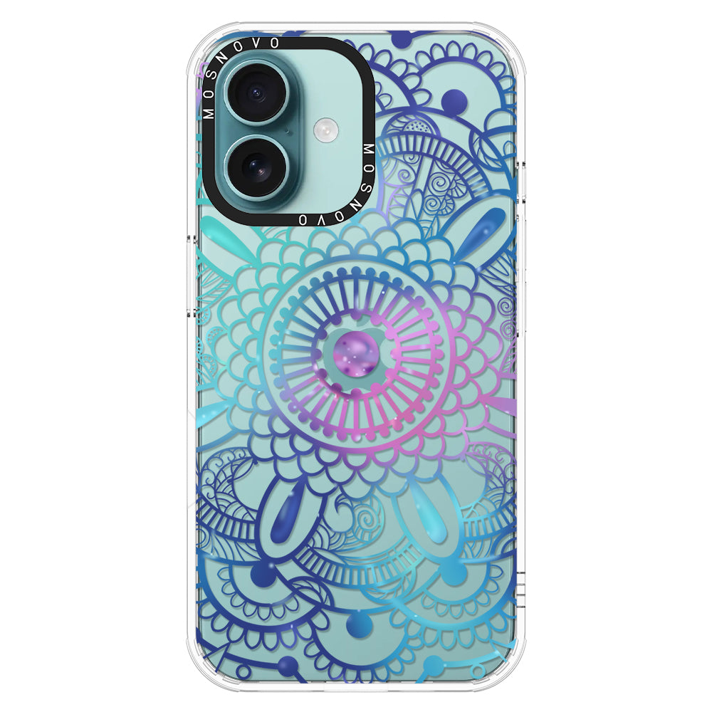 Violet Blue Mandala Phone Case - iPhone 16 Plus Case - MOSNOVO