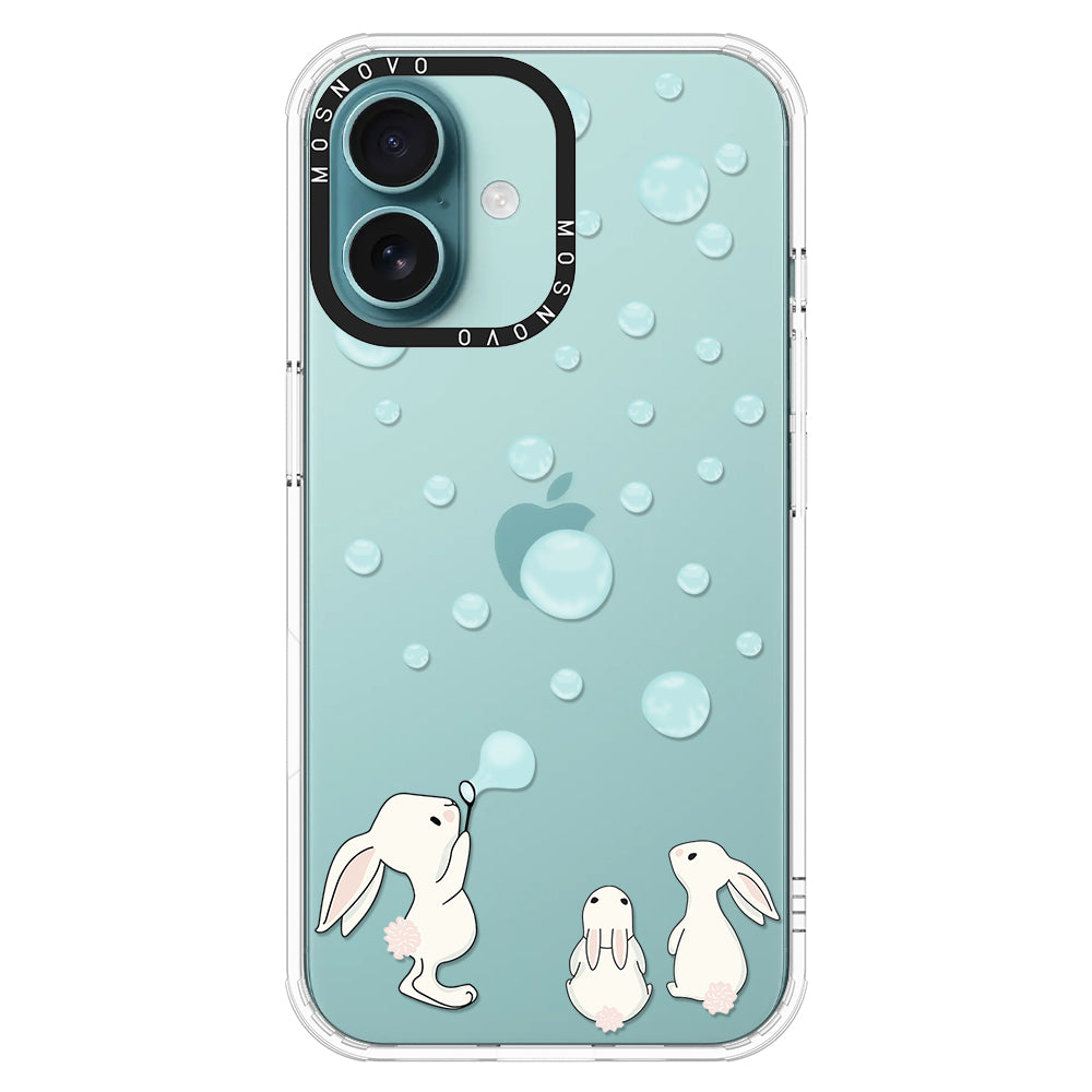 Bunny Blow Bubble Phone Case - iPhone 16 Case - MOSNOVO