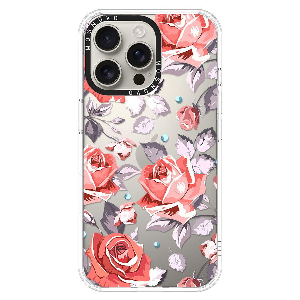 Retro Flower Roses Phone Case - iPhone 16 Pro Max Case - MOSNOVO