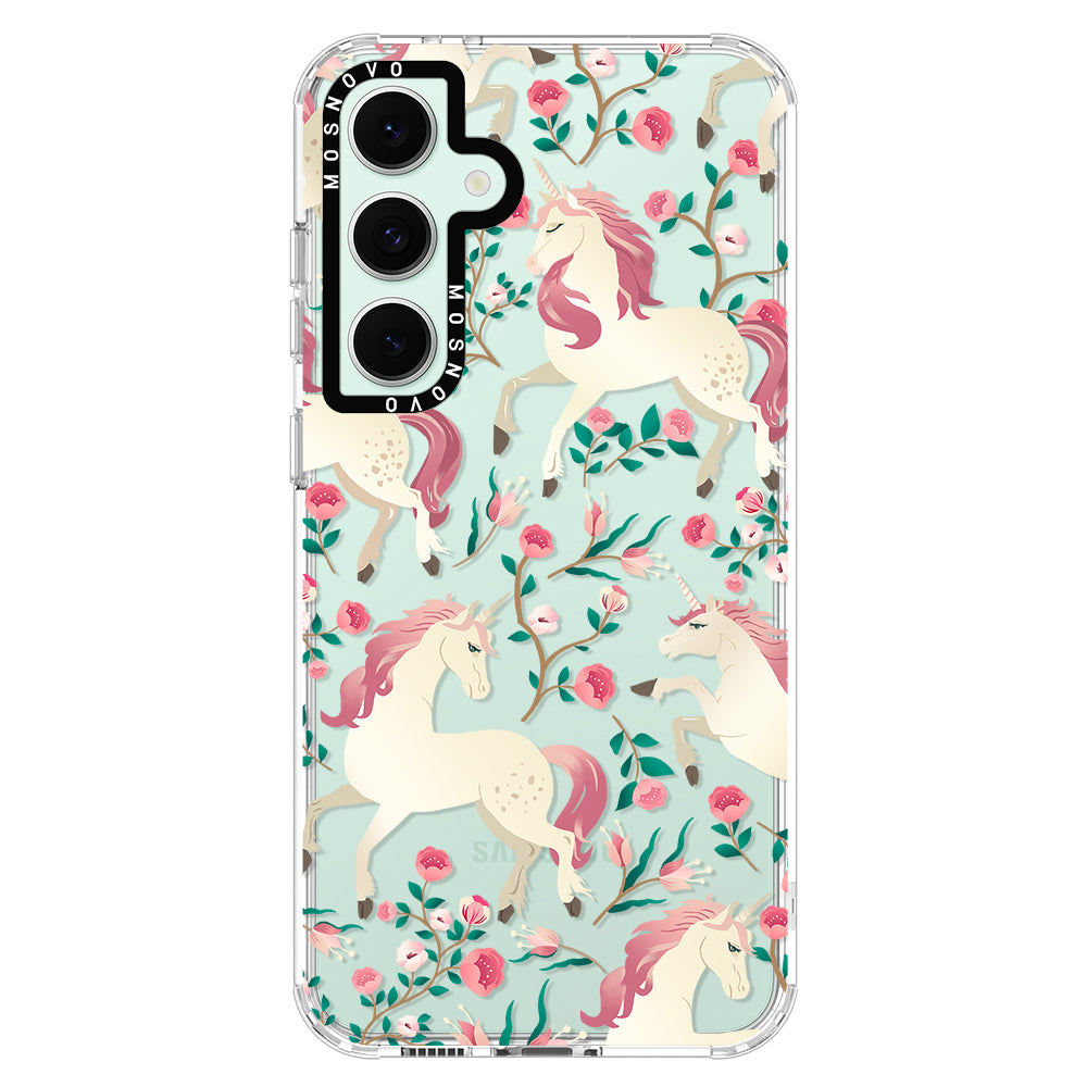 Unicorn with Floral Phone Case - Samsung Galaxy S24 FE Case - MOSNOVO