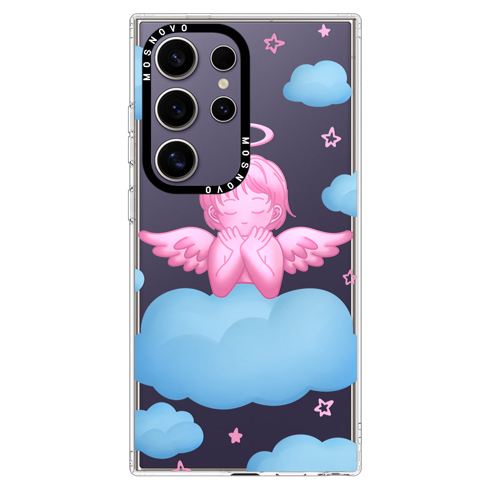 Pink Serenity Angel Phone Case - Samsung Galaxy S24 Ultra Case