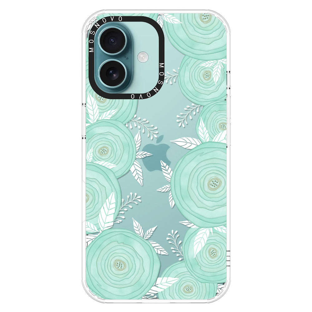 Mint Flower Phone Case - iPhone 16 Case - MOSNOVO