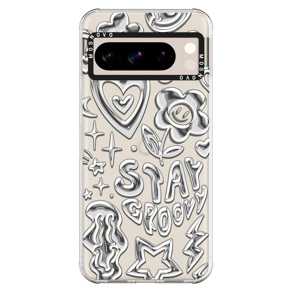 Silver Chrome Art (Flat Print) Phone Case - Google Pixel 8 Pro Case