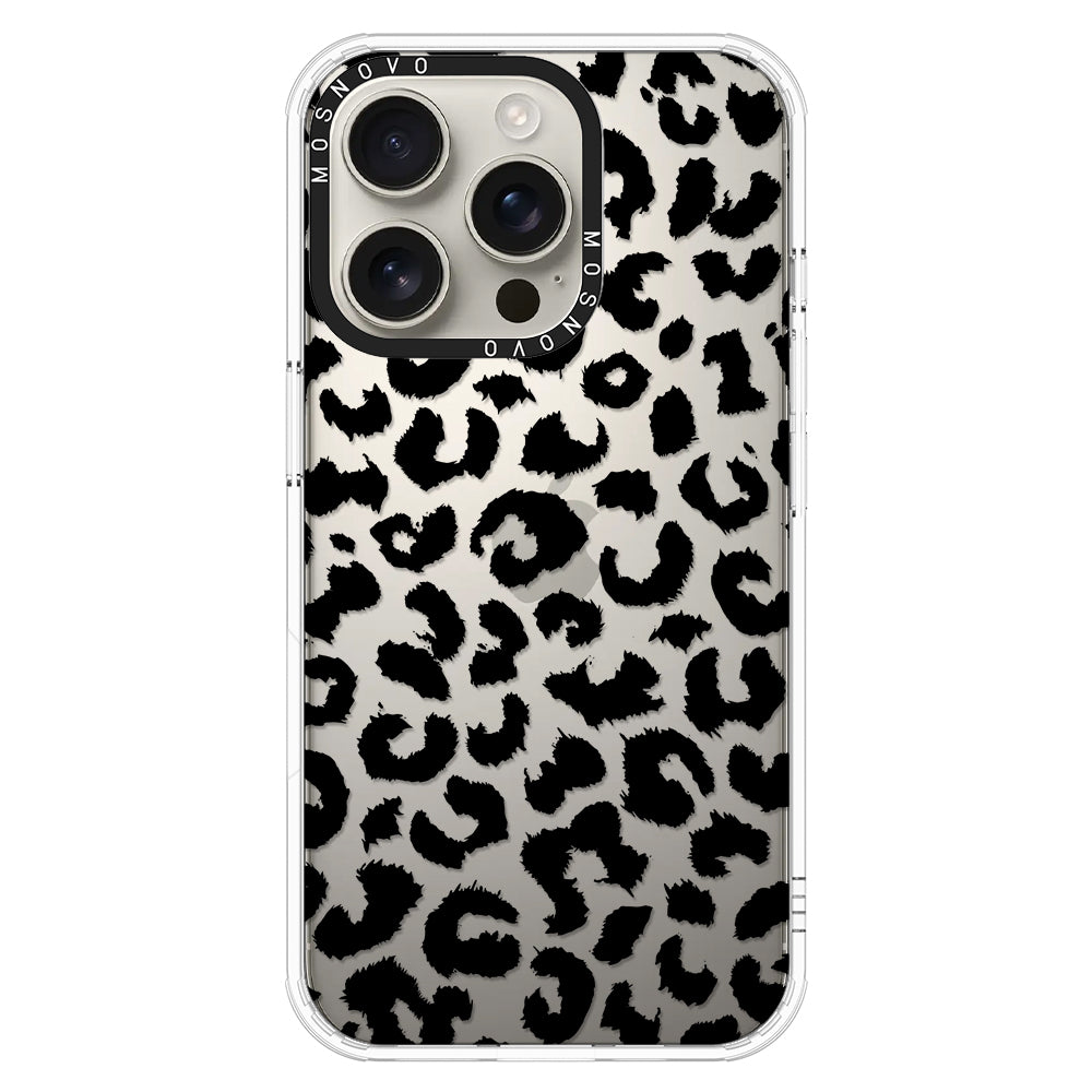 Black Leopard Phone Case - iPhone 16 Pro Case - MOSNOVO