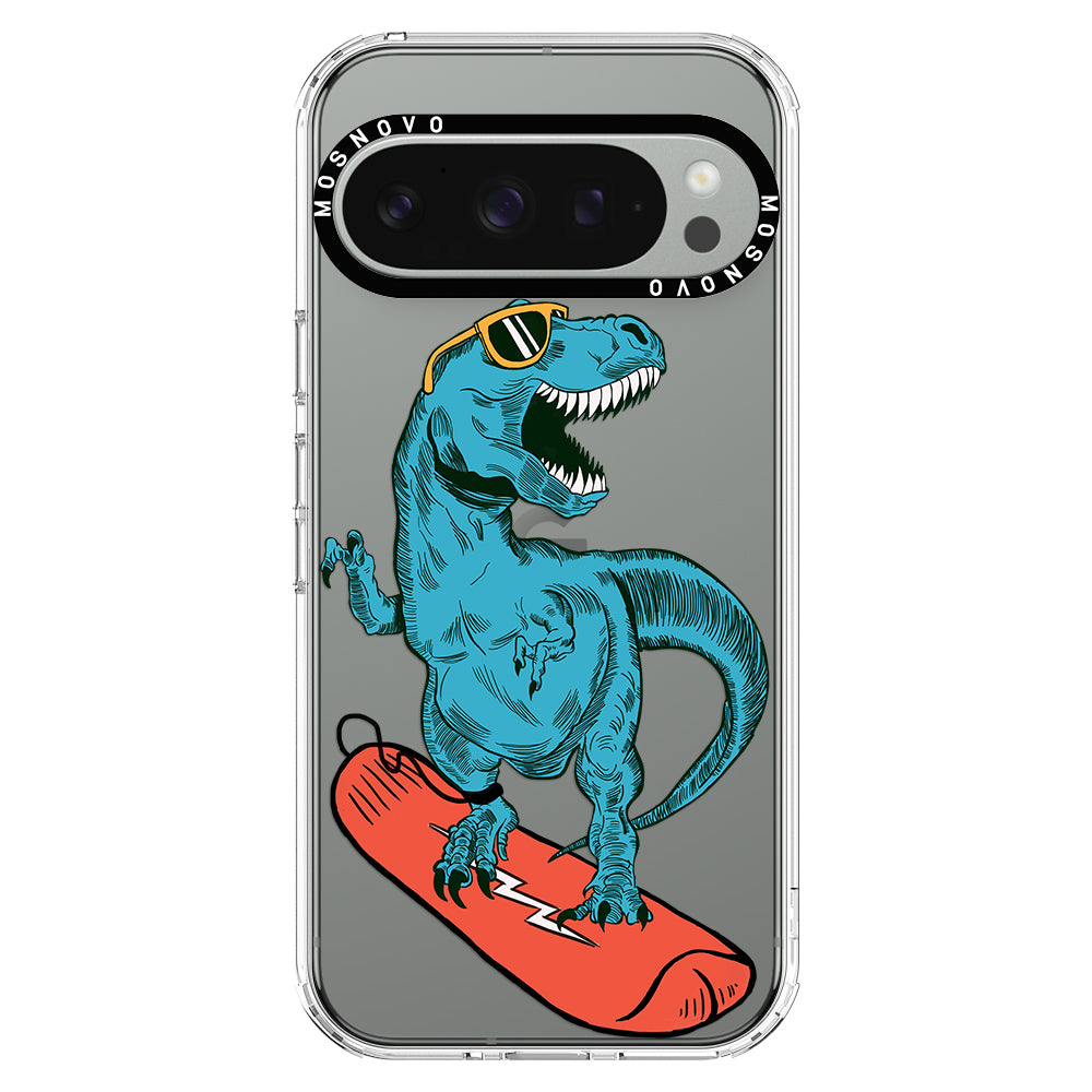 Surfing Dinosaur Phone Case - Google Pixel 9 Pro XL Case