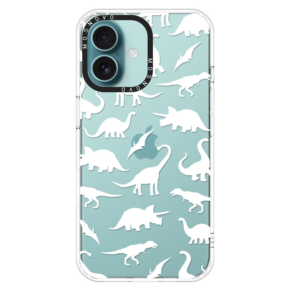 White Dinosaur Phone Case - iPhone 16 Case - MOSNOVO