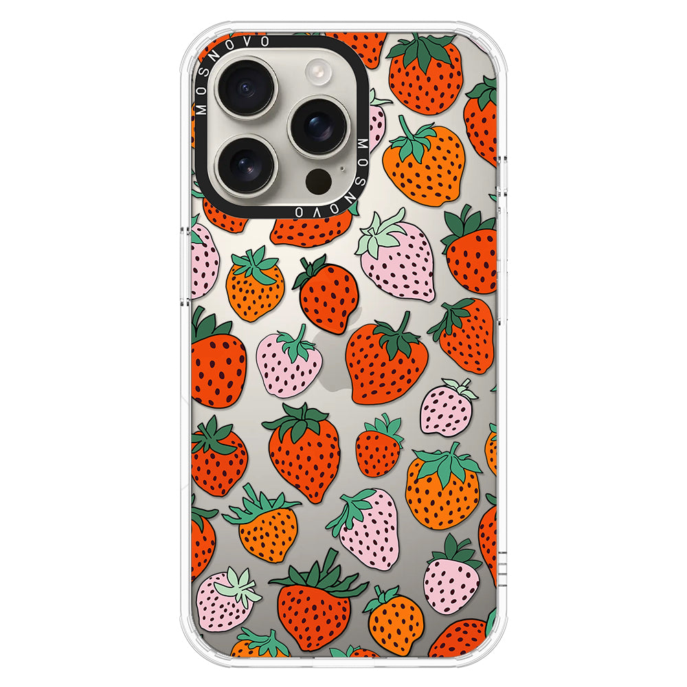 Cute Strawberry Phone Case - iPhone 16 Pro Max Case - MOSNOVO