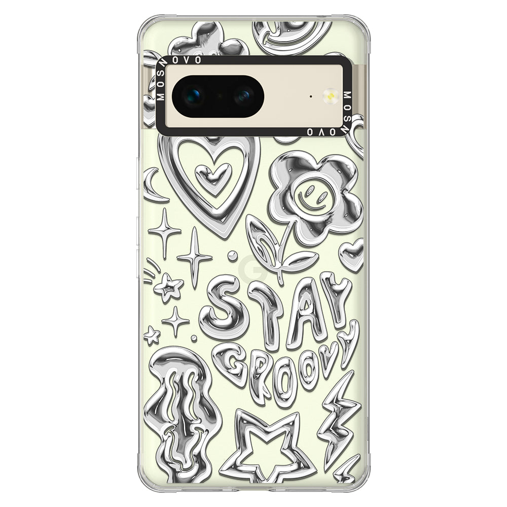 Silver Chrome Art (Flat Print) Phone Case - Google Pixel 7 Case