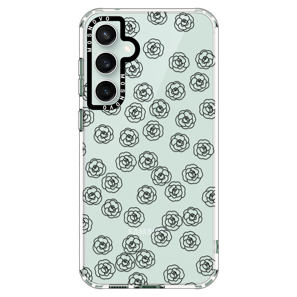 Linear Camelia Flower Phone Case - Samsung Galaxy S23 FE Case