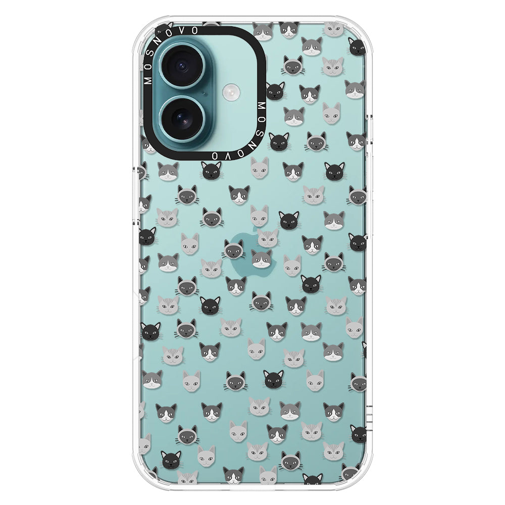 Cats Head Phone Case - iPhone 16 Plus Case - MOSNOVO