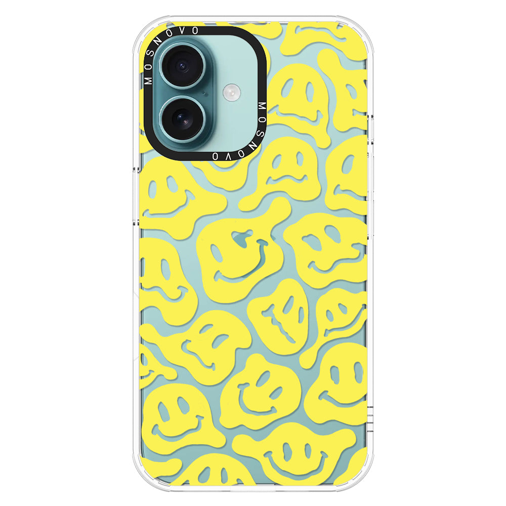 Melted Yellow Smiles Face Phone Case - iPhone 16 Case - MOSNOVO