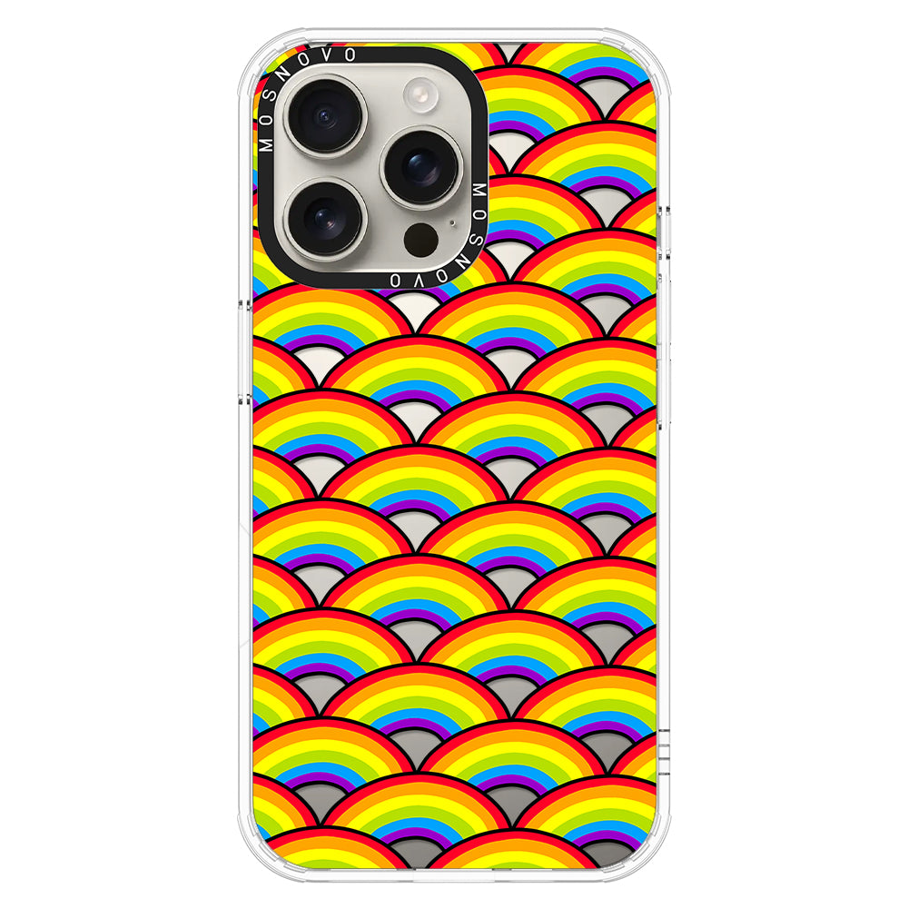 Rainbow Waves Phone Case - iPhone 16 Pro Max Case - MOSNOVO