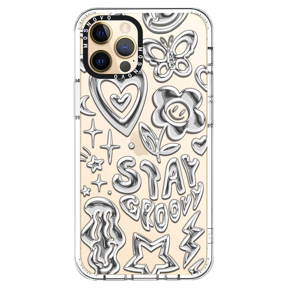 Silver Chrome Art (Flat Print) Phone Case - iPhone 12 Pro Max Case