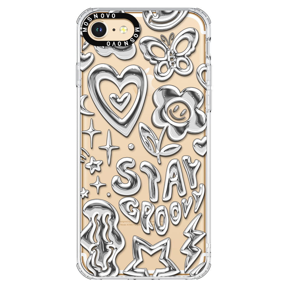 Silver Chrome Art (Flat Print) Phone Case - iPhone SE 2022 Case