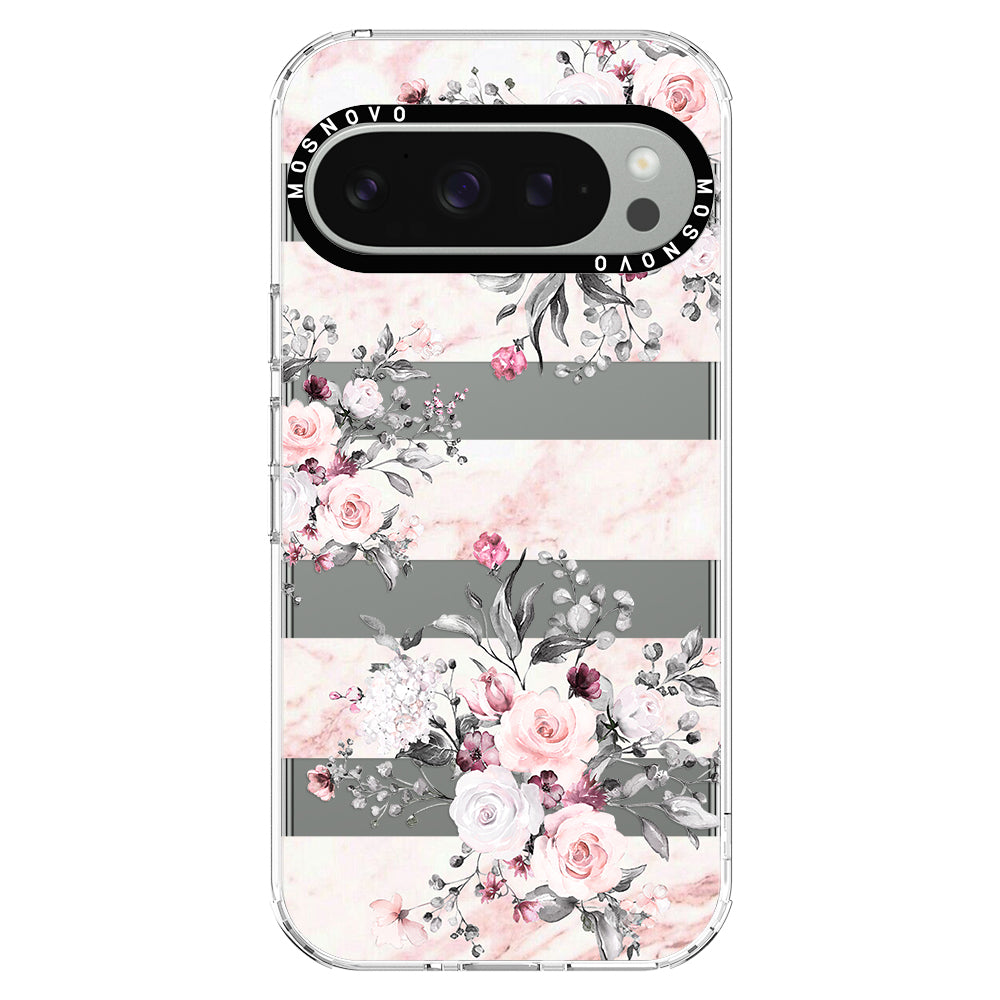 Pink Flower Marble Phone Case - Google Pixel 9 Pro Case