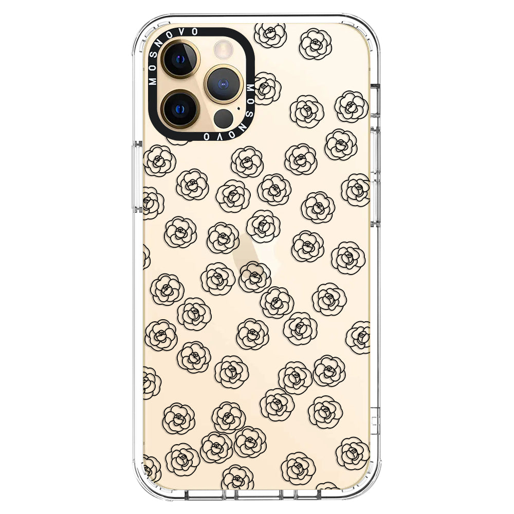 Linear Camelia Flower Phone Case - iPhone 12 Pro Max Case