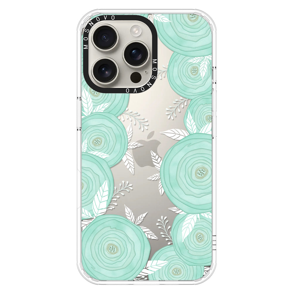 Mint Flower Phone Case - iPhone 16 Pro Max Case - MOSNOVO