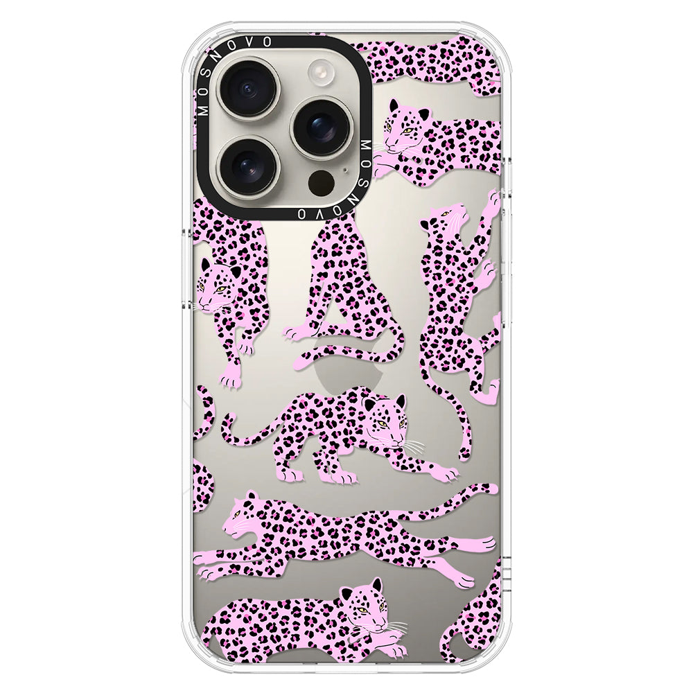 Pink Leopard Phone Case - iPhone 16 Pro Max Case - MOSNOVO