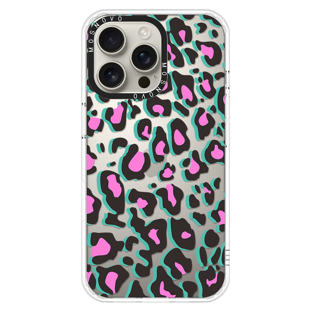 Hot Pink Leopard Print Phone Case - iPhone 16 Pro Max Case - MOSNOVO