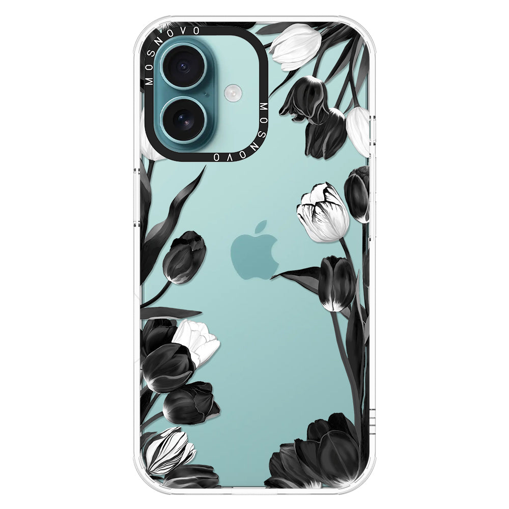 Black Tulips Phone Case - iPhone 16 Case - MOSNOVO