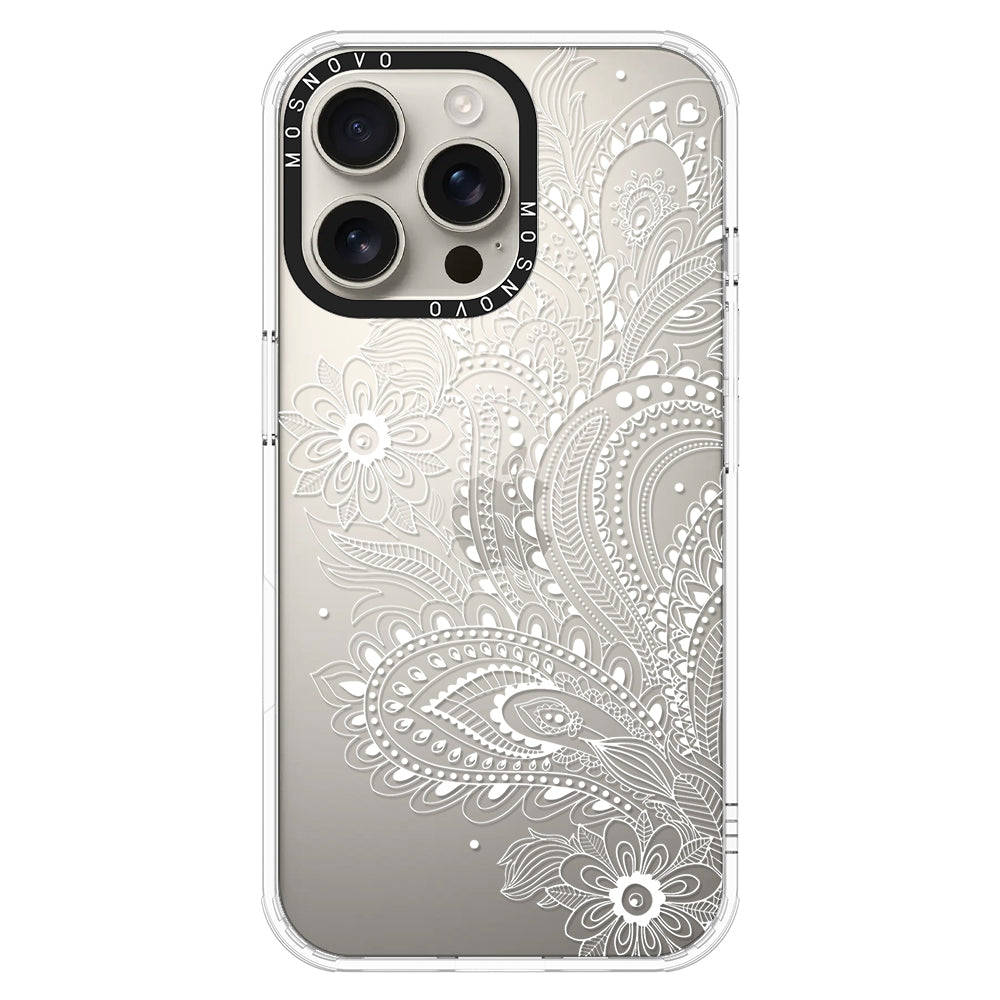 Aesthetic Flower Henna Phone Case - iPhone 16 Pro Max Case - MOSNOVO