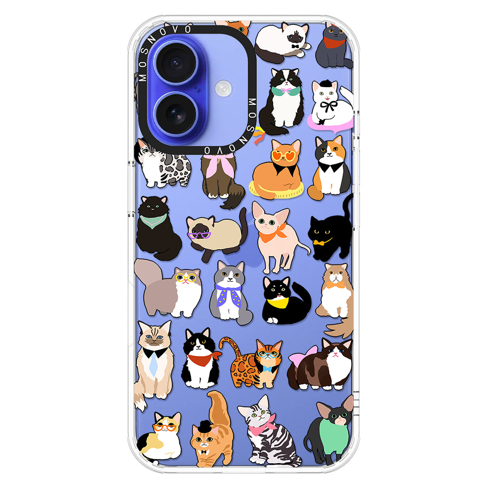 Cute Cat Phone Case - iPhone 16 Plus Case - MOSNOVO