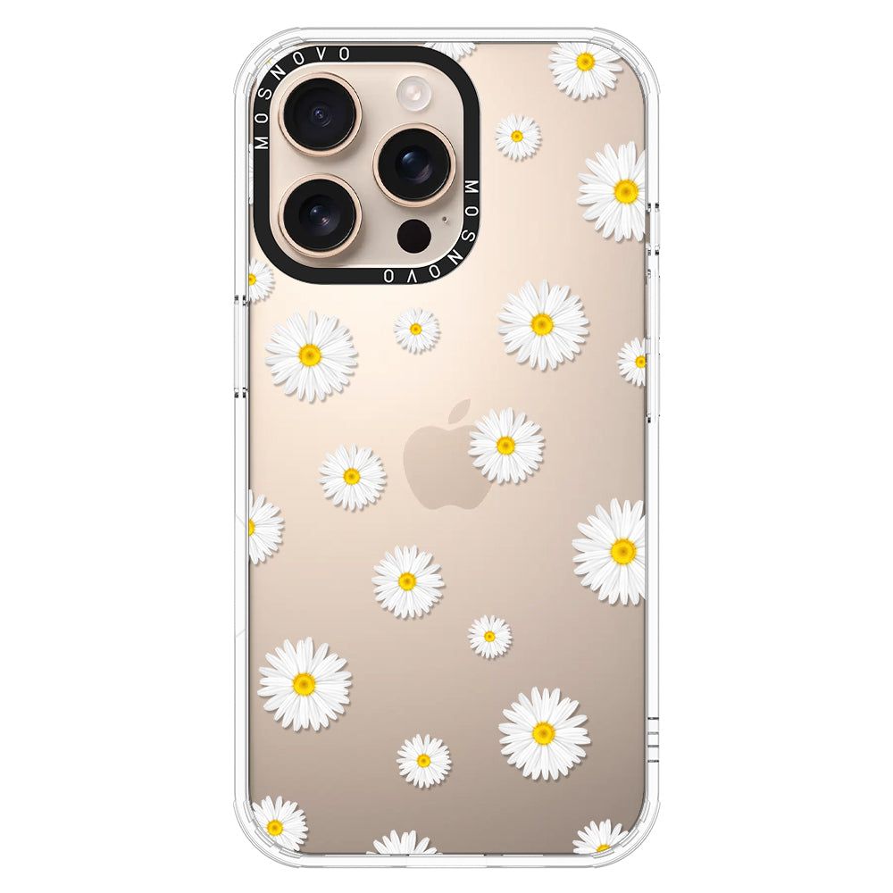 White Daisy Phone Case - iPhone 16 Pro Max Case - MOSNOVO