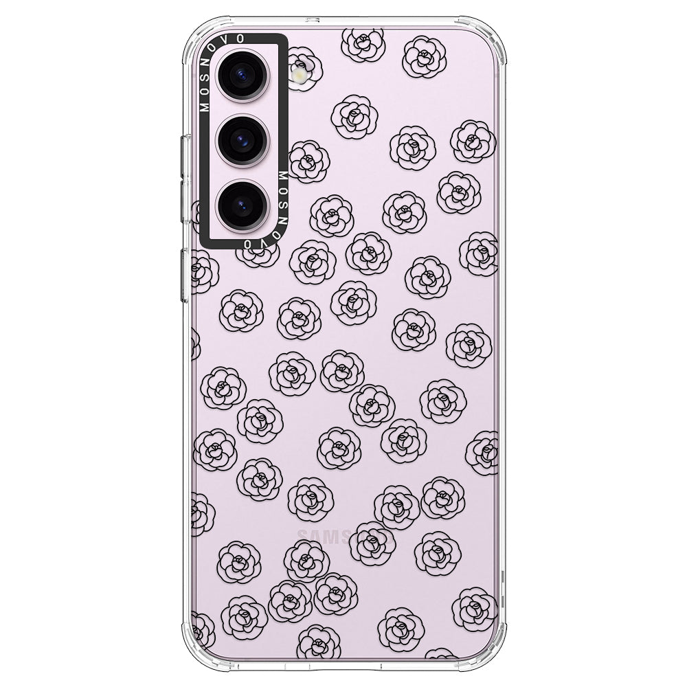 Linear Camelia Flower Phone Case - Samsung Galaxy S23 Plus Case