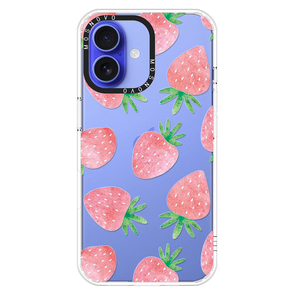 Pastel Strawberry Phone Case - iPhone 16 Plus Case - MOSNOVO