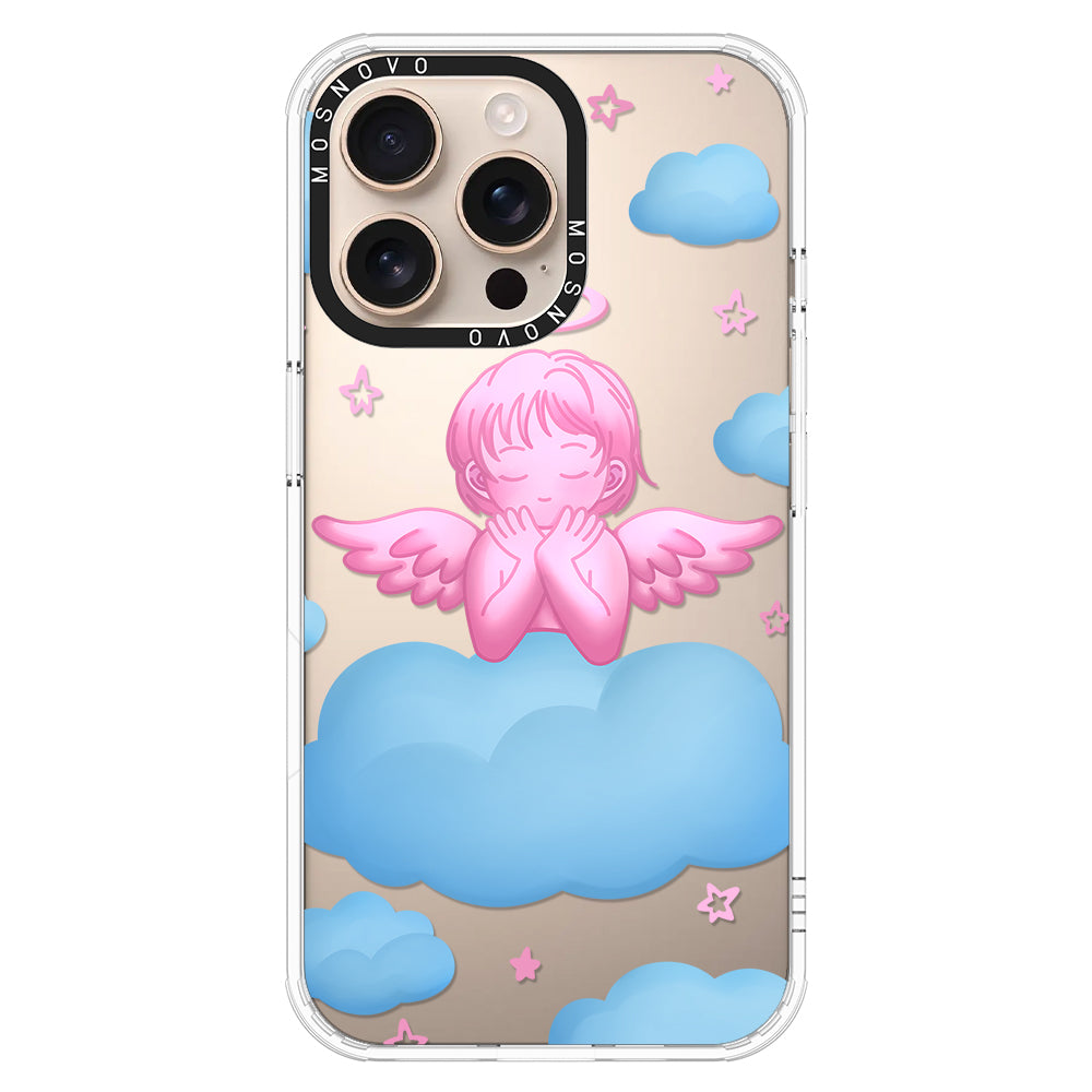 Pink Serenity Angel Phone Case - iPhone 16 Pro Max Case