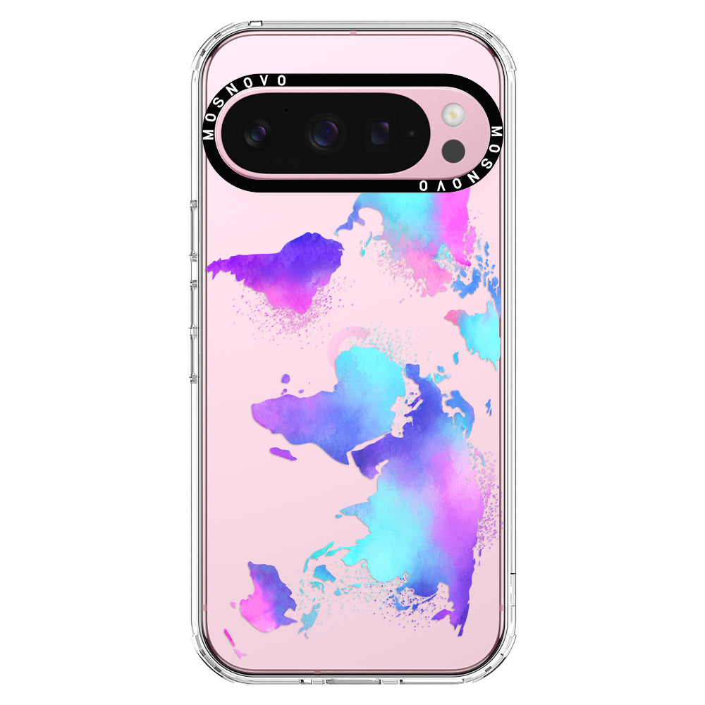 Psychedelic World Map Phone Case - Google Pixel 9 Pro XL Case