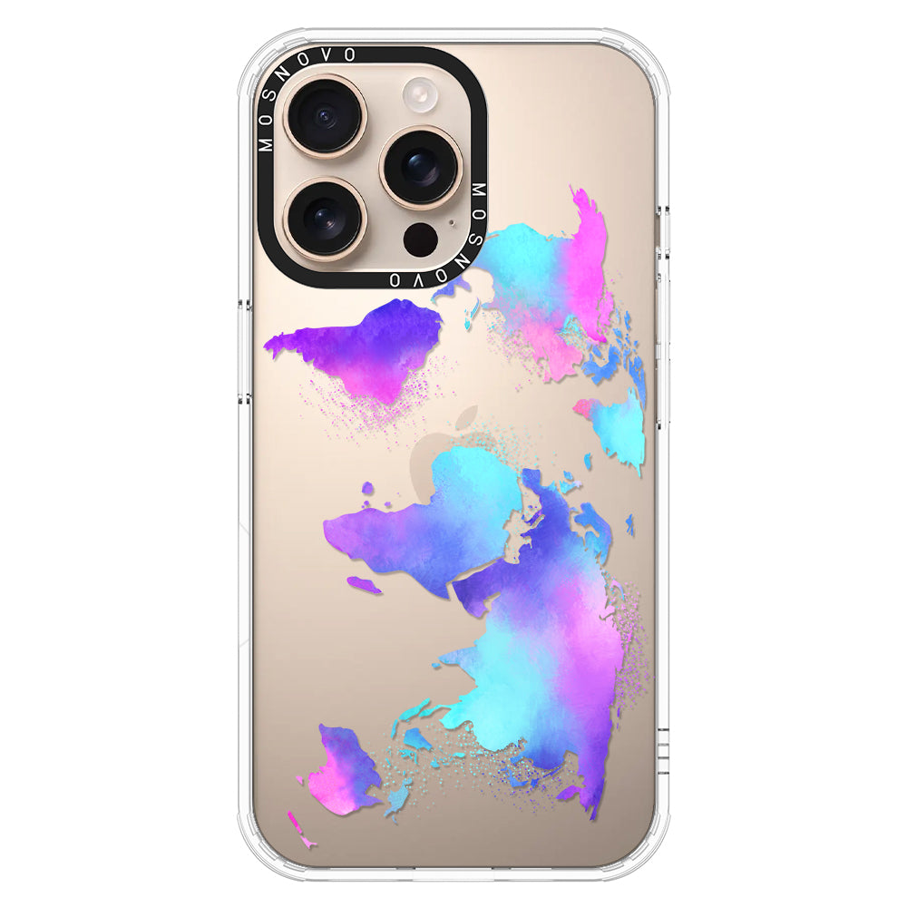 Psychedelic World Map Phone Case - iPhone 16 Pro Max Case - MOSNOVO