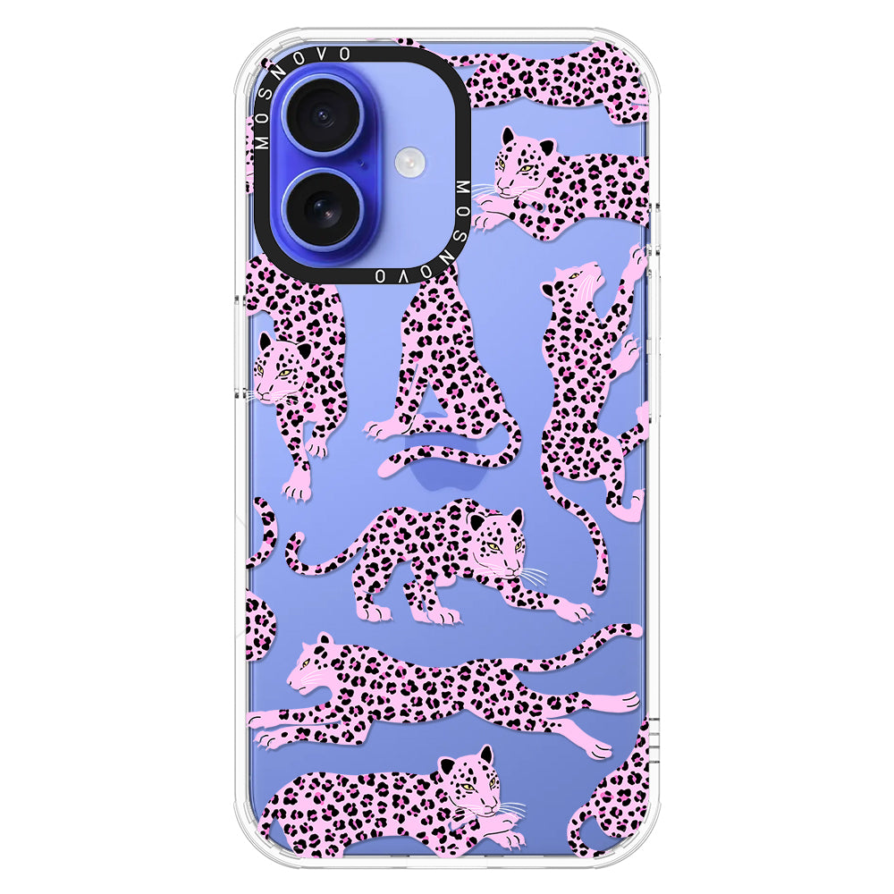 Pink Leopard Phone Case - iPhone 16 Plus Case - MOSNOVO