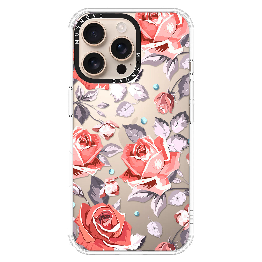 Retro Flower Roses Phone Case - iPhone 16 Pro Max Case - MOSNOVO