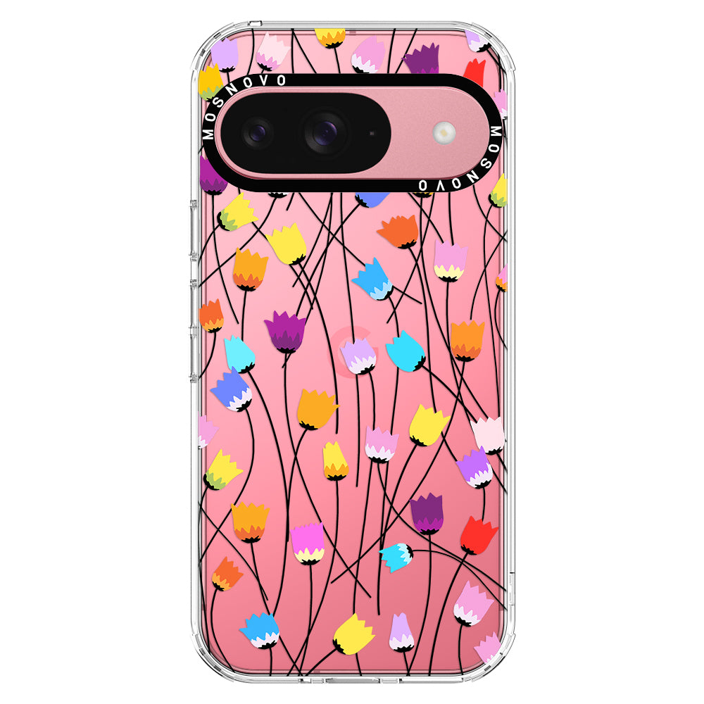 Rainbow Tulips Phone Case - Google Pixel 9 Case