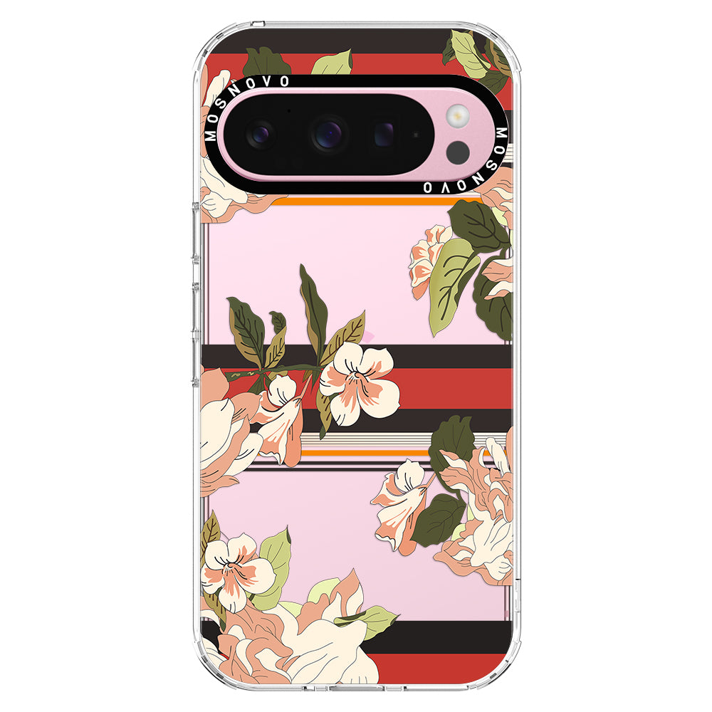 Classic Stripes Floral Phone Case - Google Pixel 9 Pro XL Case