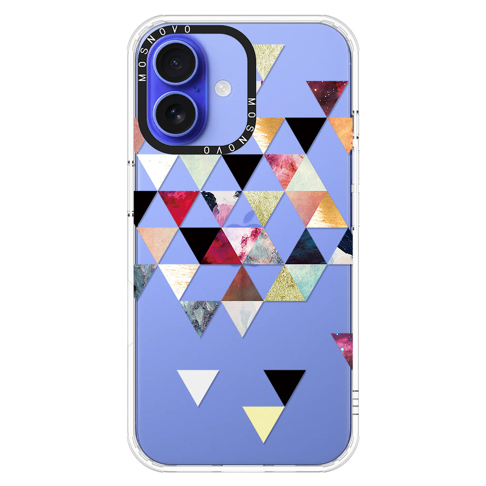 Triangles Stone Marble Phone Case - iPhone 16 Plus Case - MOSNOVO